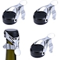 Miniatyrbillede 1 af 5: Champagne Prop til Flaske, 4 Stykker Rustfrit Stål Mousserende Vin Champagne Propper Med Indbygget Trykpumpe Brugt (sort)