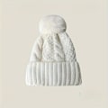 Miniatyrbild 1 av 5: Mysig Stickad Mössa med Pompom - Tjock, Varm & Andningsbar för Kvinnor | Perfekt för Höst/Vinteraktiviteter utomhus White One Size Fits All