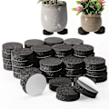 Miniatyrbillede 5 af 5: 48 stk. Plantepottefødder Risers Naturgummi Blomsterpottemåtte Usynlige Pottefødder Til Tunge Udendørs Planter [db] Black