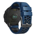 Miniatyrbilde 1 av 5: For Suunto 7 / 9 / 9 Baro To-farget Silikonurrem 24mm Multi-hull Design Hurtigutløsing Håndleddsrem Stropp db Dark Blue   Black