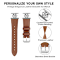 Miniatyrbild 2 av 3: För Garmin Vivomove Luxe/ Garminmove Luxe Klockarmband Äkta Läder med Blomdekor Justerbart Armband [db] Brown