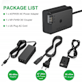Miniatyrbillede 3 af 5: AC-PW20 NP-FW50 Dummy Batteri AC Strømforsyningsadapter DC Koblingssæt Alpha A5100 A6500 A6400 A6000 [db] black