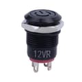 12V 2A 9,5 mm LED Metallhette Strøm Momentan Trykknapp Bryter Bil DIY Modifisert [DB] Red