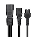 Miniatyrbillede 4 af 5: 32 cm IEC320 C14 til IEC320 C5+IEC320 C13 AC-strømforlængerkabeladapter db
