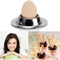 Miniatyrbilde 4 av 5: Universal rustfritt stål eggkoppsett, stabelbare eggkopp kjøkkenredskaper (sett med 7)