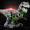 Miniatyrbillede 2 af 3: 2,4 GHz fjernbetjening dinosaur legetøj, gående robot dinosaur med LED-lys og lyd, simulering [DB]