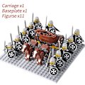 Miniatyrbillede 1 af 5: Mini actionfigurer af middelalderlige riddere, byggeklodser, romersk vogn, karet, soldat, krigshest, klodser, legetøj til børn, gave Db Set 31