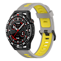 Pikkukuva 2 / 2: Pystysuuntainen silikoninen kellon ranneke Garmin Forerunner 255:lle [DB] Grey Yellow