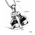 Miniatyrbillede 2 af 5: Dobbelt Handsker Titan Stål Rustfrit Stål Boksehanske Charm Vedhæng Halskæde {db} Bronze