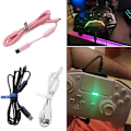 Miniatyrbillede 2 af 5: Til Razer Wildcat / Razer Raiju PS4 Sort/Hvid/Pink Udskiftnings USB-kabel [DB] White