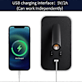 Miniatyrbillede 2 af 5: LED Væglampe, Sengelampe med kontakt, USB-ladeport, Justerbar spotlight til stemningsbelysning i soveværelset (3W 3000k + 9W 6000k) Sort [DB]