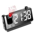 Projektionsväckarklocka med HD LED-display, 180° roterbar digital projektor för sovrummet Black