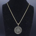 Miniatyrbild 4 av 4: Sju ärkeänglar amulett rostfritt stål halsband män sigill av salomo talisman halsband skydd smycken krage hombre_lldxm Db qianA SR 50 BOX