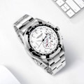 Miniatyrbilde 5 av 5: \"Poedagar Mote Herre Quartz Armbåndsur Vanntett Selvlysende Datovisning Klokker\" [db] White
