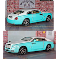 Miniatyrbilde 1 av 5: 1/32 Rolls Royce Phantom Diecast Lekebil Miniatyrmodell Luksus Super Pull Back Lyd & Lys Dører Åpningsbar Samling Gave Barn Db Rolls-Royce Wraith