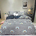 Miniatyrbild 1 av 2: 3/4-delars Set Kawaii Snoopy Cartoon Bomulls Quiltöverdrag Lakans Kuddfodral Anime Bekväm Mjuk Hushållsbäddvara Presenter [DB] 3piece set 150x200cm gezicaihong