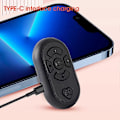 Miniatyrbillede 5 af 5: Bluetooth-kompatibel Fjernbetjening Multifunktionel Lav Latens Genopladelig Trådløs Kamera Selfie Kort Video Controller til Telefon [db] Black