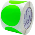 Pikkukuva 1 / 3: Tarrat, 5 cm pyöreät, irrotettavat värikooditarrat, 500 per rulla [db] Fluorescent Green