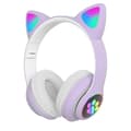 Trådlösa Bluetooth-hörlurar med kattöron och LED-ljus