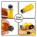 Miniatyrbild 4 av 5: 4 st DC-elmotor + plast Tt-motor däck hjul dubbel axelväxelmotor Tt-växellåda motor för smart bil