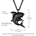 Miniatyrbilde 4 av 5: Hai/fisk/delfin Anheng Dyresmykker Menn Gutter Halskjede Med Rustfritt Stål FZY [DB] 02 Shark Black