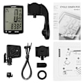 Miniatyrbillede 3 af 5: Trådløs cykelcomputer Multifunktionel LCD-skærm Cykelcomputer Mountainbike Speedometer Odometer IPX6 Vandafvisende Cykling [DB] Black Shell Green Backlight