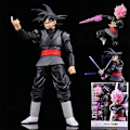 Pikkukuva 3 / 5: 14cm Anime Dragon Ball Black Goku Zamasu Action Figure  Super Saiyan Movie Version Dbz Model With Multiple Accessories Toys Db WHITE with box