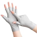 Miniatyrbild 1 av 3: UV-skyddande Halvfinger Solskyddshandskar Skönhetsnaglar Handskar {Db} Light Grey