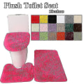 Pikkukuva 4 / 5: 3 kpl / sarja Liukumaton Pehmeä Kylpyhuoneen Jalusta Matto WC-kannen Matto Kylpyhuoneen Matto Pestävä [DB] rose red (solid color)