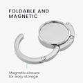 Miniatyrbillede 2 af 4: Håndtaske Krog - Metal Foldbar Taskekrog - Taskeholder Til Bord Eller Skrivebord Håndtaskeophæng {db}
