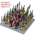 Miniatyrbild 5 av 5: Medeltida riddare mini actionfigurer byggstenar romersk vagn vagn soldat krigshäst tegel leksaker för barn gåva Db Set 34