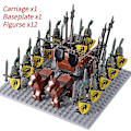 Miniatyrbillede 5 af 5: Middelalderlige riddere mini actionfigurer byggeklodser romersk stridsvogn vogn soldat krigshest mursten legetøj til børn gave Db Set 14