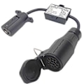 Miniatyrbilde 1 av 5: USA til Europeisk Tilhengerlys Konverter 7 Flat Socket (US Kjøretøy) til 13-pinners Rund Plugg (EU Tilhenger [DB]