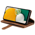 Pikkukuva 5 / 5: Samsung Galaxy A26 5G -puhelimen suojakotelo PU-nahkaa vetoketjullisella lompakolla ja 9 korttipaikalla - Musta [db] Multicolor Brown
