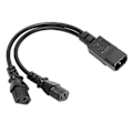 Miniatyrbillede 4 af 5: IEC320 C14 til 2 X C13 Hun Y Splitter Strømkabler 1 ind 2 ud 2500W 10A 250V Strømforlængerkabel kompatibelt med LCD-skærme-YM [DB]