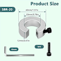 Miniatyrbillede 5 af 5: 8 stk. SBR20 Lineær Skinne Stopklemmer Aluminium Legering Aksel Begrænsning Fastgørelsesringe med Nøgle, Lineær Skinne Aksel Stopklemmer {Db} Silver