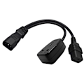 Pikkukuva 5 / 5: 1ft/32cm Iec320 C14 - Iec320 C19+uk13a Ac-virtajohdon jatkokaapeliadapteri [DB]