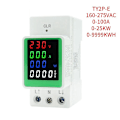Pikkukuva 3 / 4: 6in1 100a Ac160-275v Jännitevirta Kwh Sähköenergian Monitorimittari Voltti Ampeerimittari W [DB]