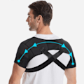 Miniatyrbillede 4 af 5: Skuldersmerte Lindring Dobbelt Skulderstøtte, Dobbelt Skulderbandage, Justerbar Skulderbandage til Rotator Cuff, AC Led Smerte Lindring [DB] L