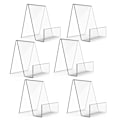 Miniatyrbild 1 av 4: 6-pack akryl bokställ klart staffli triangulärt stöd multifunktionell transparent displayhållare [DB] Transparent