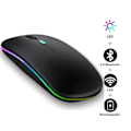 Miniatyrbillede 4 af 4: RGB Bluetooth Mus Genopladelig Trådløs Mus til Apple iPad Laptops Støjsvag Elektrostatisk LED Baggrundslys Ergonomisk Mus [Db]