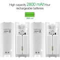 Miniatyrbilde 2 av 5: Hvit Wii Fjernkontrolllader, 4 i 1 Wii Laderdokkestasjon Med 4 stk 2800Mah Oppladbare Batterier For Wii/Wii U -Svart [DB]