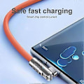 Miniatyrbild 5 av 5: Kraftig 100W Okrossbar Silikon USB till USB-C Kabel, 1M, Orange, Snabbladdning, Stöder Dataöverföring [db]