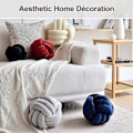 Miniatyrbilde 5 av 5: Knot Ball Throw Pillow, Rundt Knutet Plysj Pynte Pute For Preppy DB Light Grey 27CM