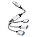 Miniatyrbillede 1 af 5: USB-splitterkabel, data- og strømsplitteradapter, USB C OTG-kabel, telefonadapter, til telefon, bærbar computer, tablet, db BlackSilver