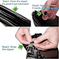Miniatyrbild 4 av 5: 6-pack fasta dragkedjekläppar - dragkedjeglidare reparation, omedelbar dragkedjesats - avtagbar räddningsersättning [DB] black