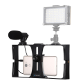 Miniatyrbild 2 av 5: 2 i 1 Live Broadcast Mikrofon Telefon Video Rig DB Blue