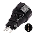 Miniatyrbilde 1 av 5: Sveitsisk 3-polet rund til EU-standard 16A 250V strømforsyningsadapter hann til hunn [DB]