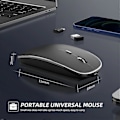 Miniatyrbillede 5 af 5: Trådløs Mus Genopladelig Bærbar Lydløs Trådløs Mus USB og Type-C Dual Mode Trådløs Mus 3 Justerbare DPI til Laptop, Mac, PC [db]