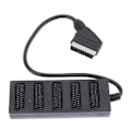 Miniatyrbild 4 av 5: 21-stifts Scart 5-vägsdelare 21p Scart hane till 5 honadapterkontakt 5-vägs Scart en delare Int [DB] Black